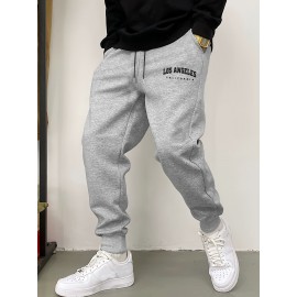LOS ANGELES Print Sweatpants, Comfortable, Autumn/Winter Joggers