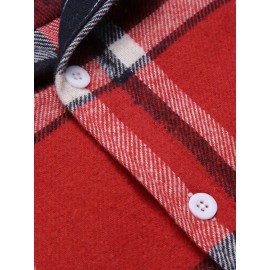 Mens Flannel Shirt Long Sleeve Plaid Jacket Casual Button Down Shirts Shacket