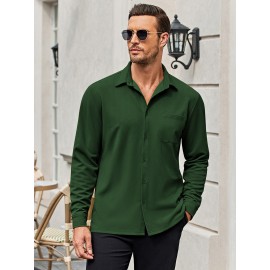 Men's Oxford Shirt Long Sleeve Dress Shirts Casual Button Down Shirts Regular Fit