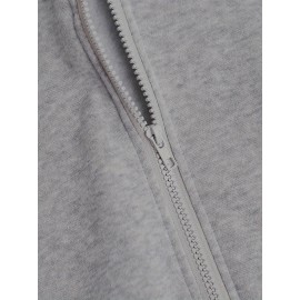 Men's Fashion Geometric Cross Print Hoodie with Comfort Pockets, Full Zip Regular Fit Polyester Knit Fabric Hooded Sweatshirt with Slight Stretch - All Season Style