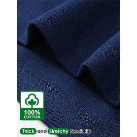 Men's Casual Cotton Long Sleeve T-Shirt - Crew Neck, Loose Fit, Spring & Fall Collection