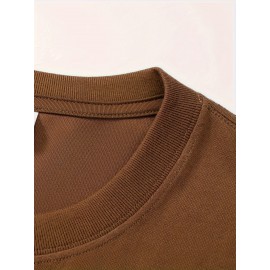 Men's Casual Cotton Long Sleeve T-Shirt - Crew Neck, Loose Fit, Spring & Fall Collection