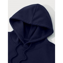 Men's Casual Hoodie, Spring/Autumn Fashion, Geometric Pattern, Knit Fabric, Regular Fit, Polyester, Stretchy, Crew Neck, 