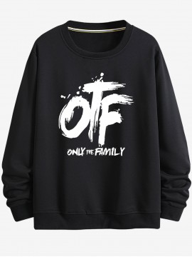 OTF printed hoodie, casual round neck pullover hoodie, long sleeves, suitable for spring and autumn, comfortable and fitted