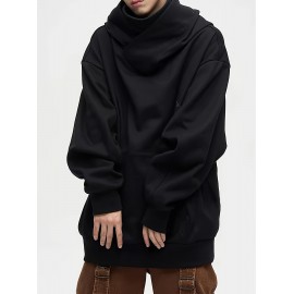 Men'S High Street Heavy Industry Plush American Style Hoodie Ninja Function Oversize Shoulder Pullover Novelty Hoodie Hoodie