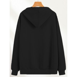 1pc Dr Pepper Print Men'S Casual Hoodie - Cozy Long Sleeve Pullover with Hood, Polyester Fabric, Regular Fit, Stretchy, for Autumn/Winter