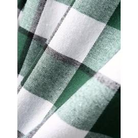 Fashionable And Versatile Men's College Style Casual Plaid Hoodies Button Drawstring Shirt Jacket, Suitable For Outdoor